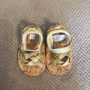 Gold glitter infant girls sandals